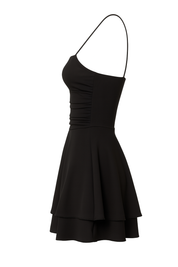 Ruched Mini Dress - Black - side