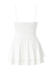 Ruched Mini Dress - White - back