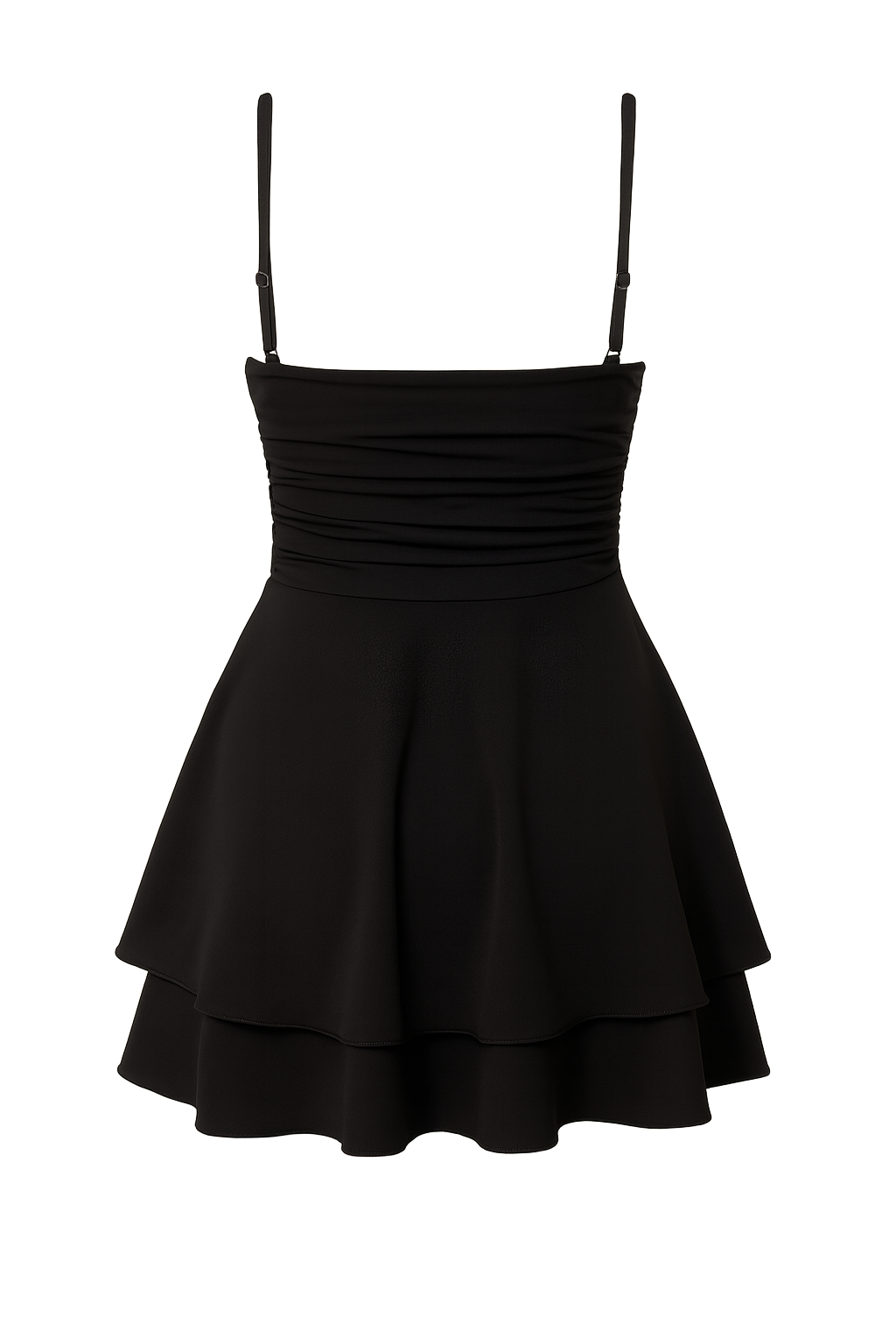 Ruched Mini Dress - Black - back