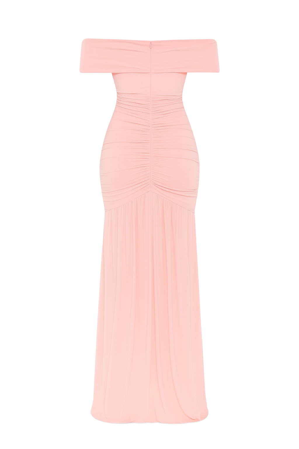 Ruched Off Shoulder Gown - Pink - back