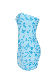 Sequin Flower Tube Dress - Blue Floral - side