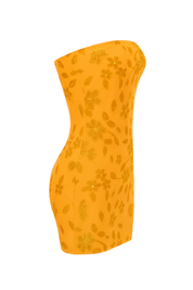 Sequin Flower Tube Dress - Orange Floral - side