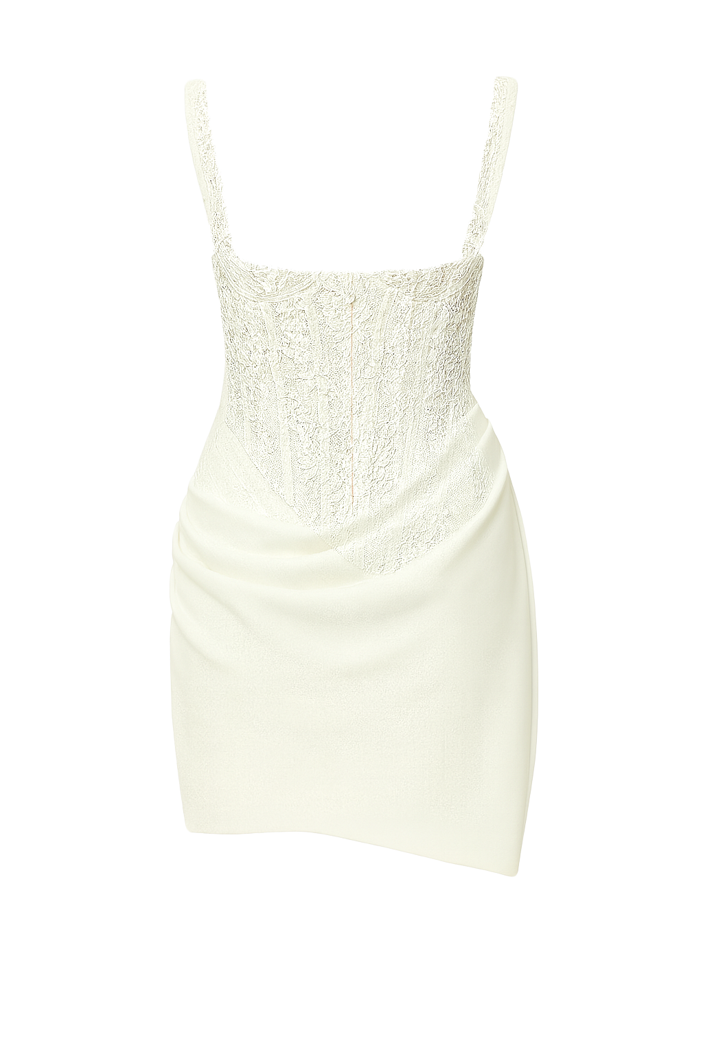 Lace Corset Mini Dress - White Lace - back