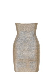 Slinky Metallic Cowl Mini Dress - back