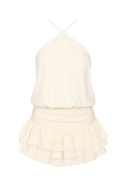 Halter Layered Ruffle Dress - front