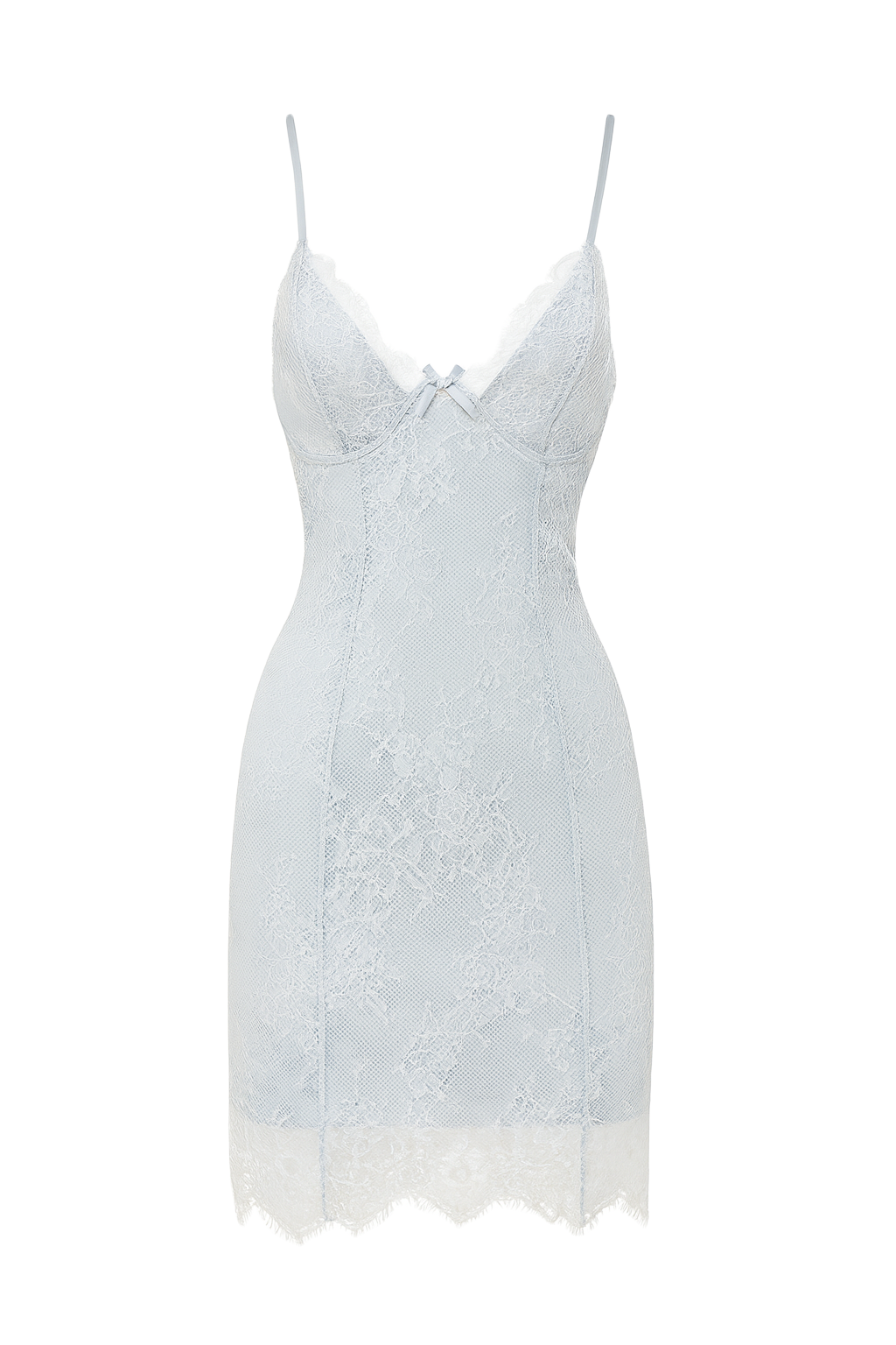 Lace Trimmed Slip Dress - front