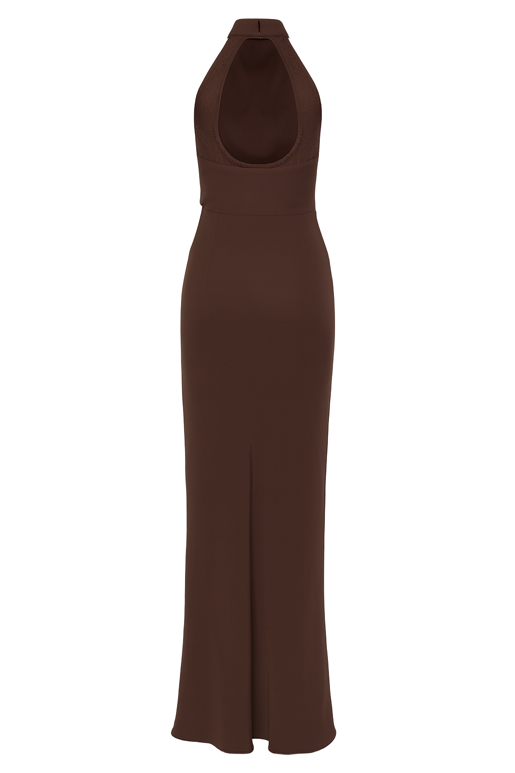 Lace Halter Maxi Dress - Maroon - back
