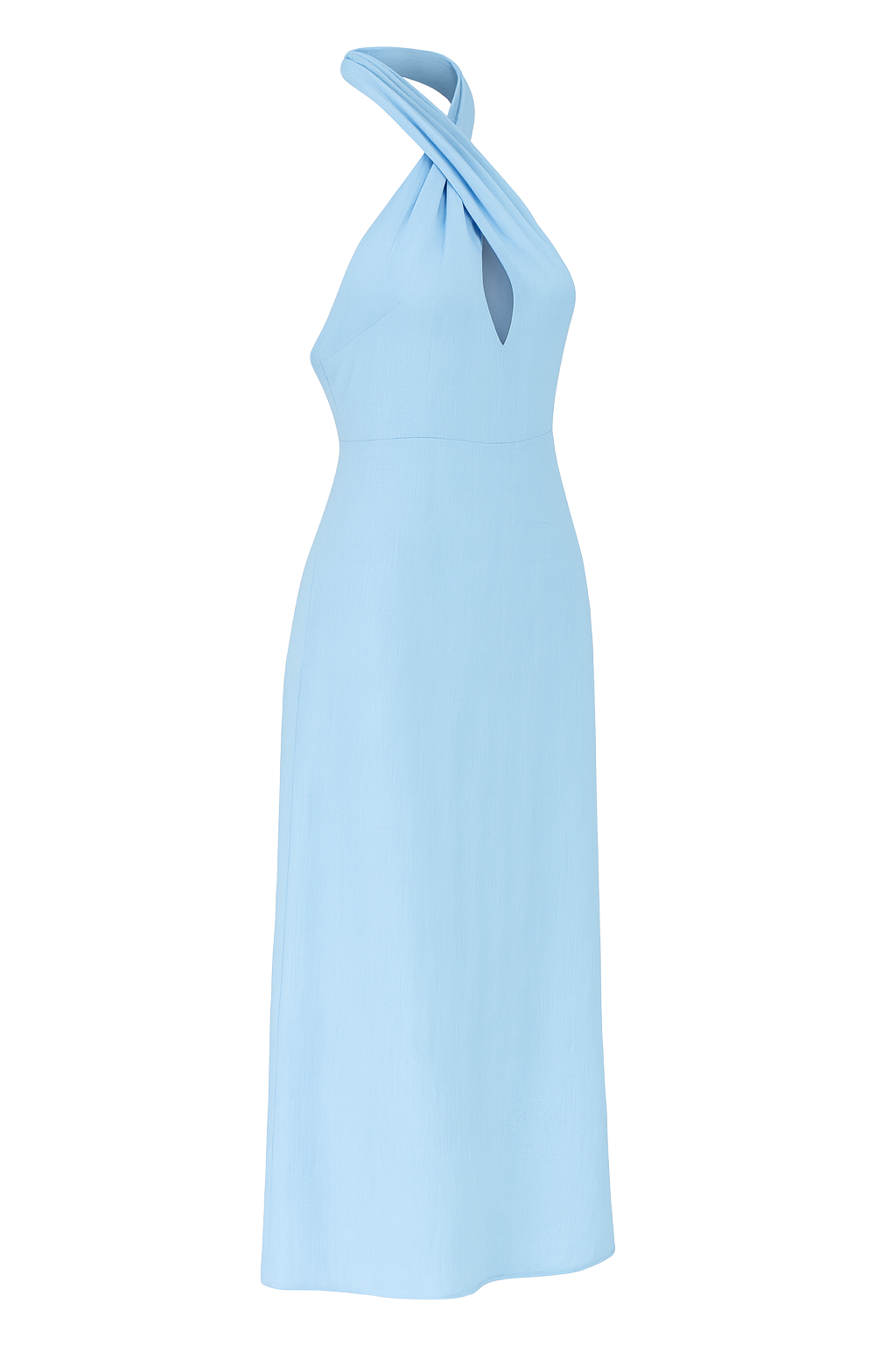 Crisscross Halter Maxi Dress - Light Blue - side