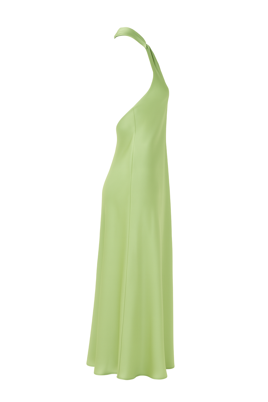 Twist Neck Halter Dress - Sage Green - side