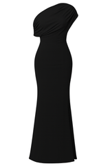 Dramatic Asymmetrical Maxi - Black