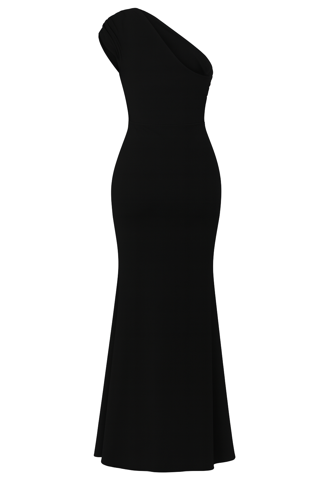 Dramatic Asymmetrical Maxi - Black - back