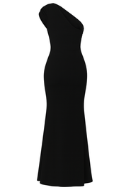 Dramatic Asymmetrical Maxi - Black - back