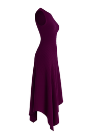 Asymmetrical Midi Dress - Purple - side