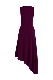 Asymmetrical Midi Dress - Purple - back