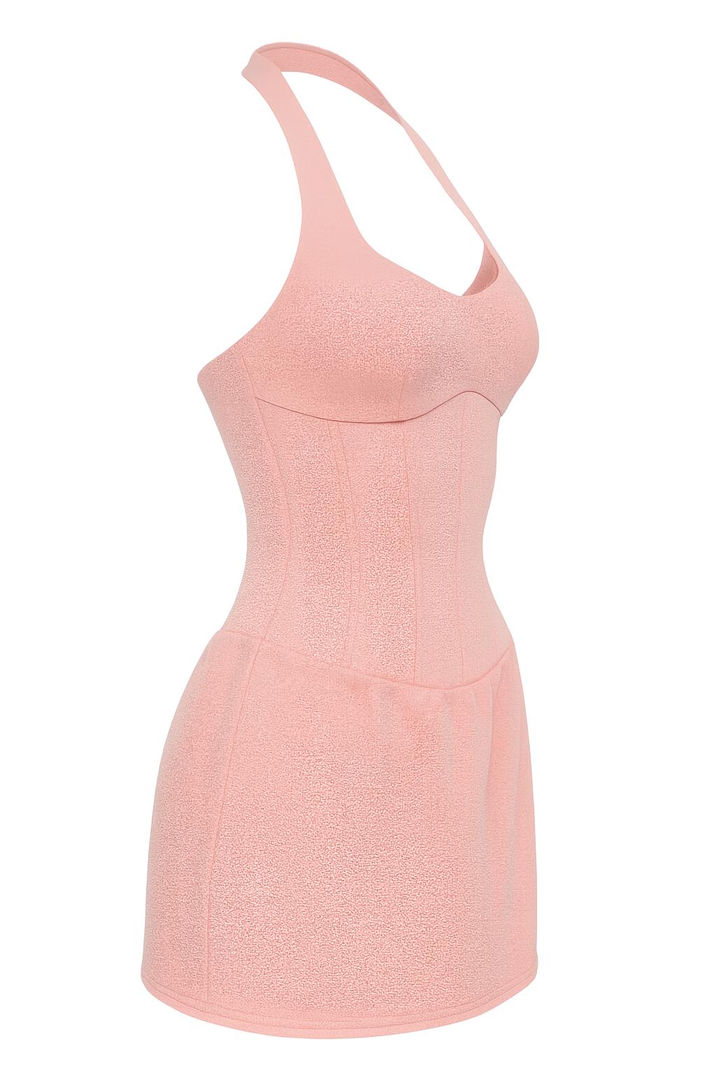 Halter Corset Mini Dress - Blush Pink - side