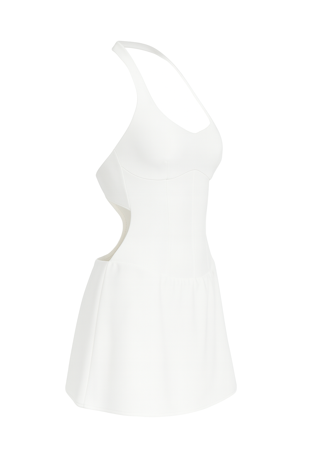 Halter Corset Mini Dress - White - side