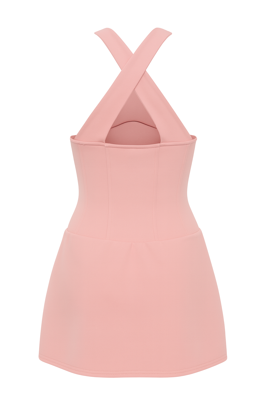 Halter Corset Mini Dress - Blush Pink - back