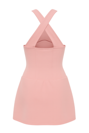 Halter Corset Mini Dress - Blush Pink - back