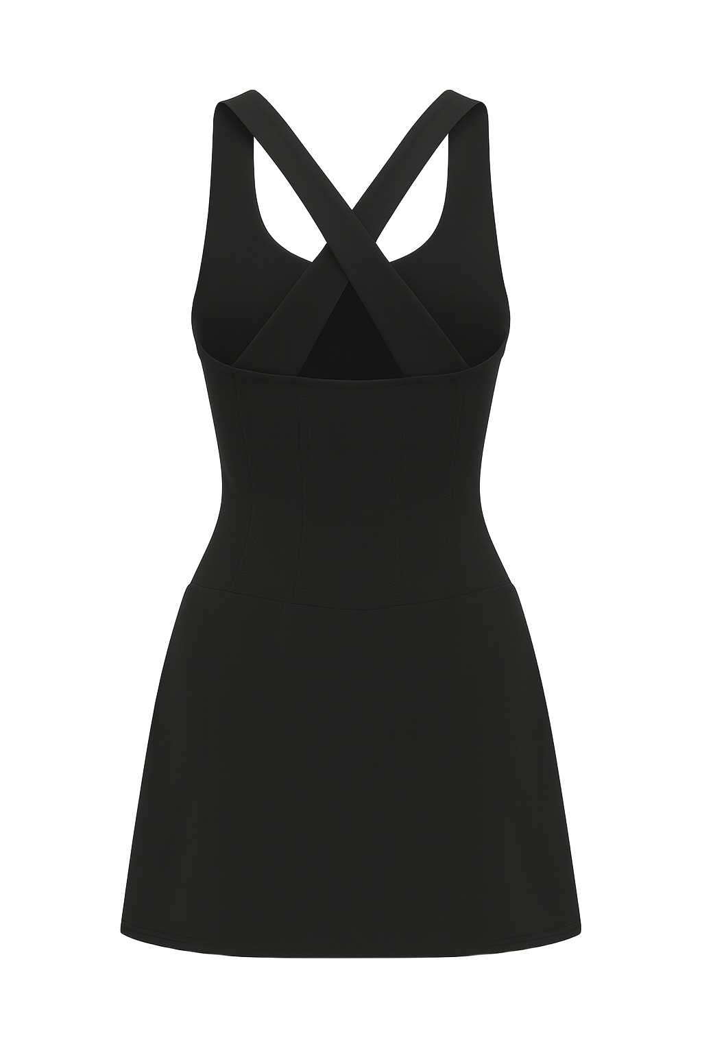 Halter Corset Mini Dress - Black - back