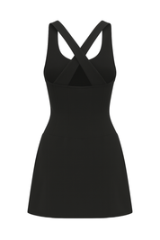 Halter Corset Mini Dress - Black - back