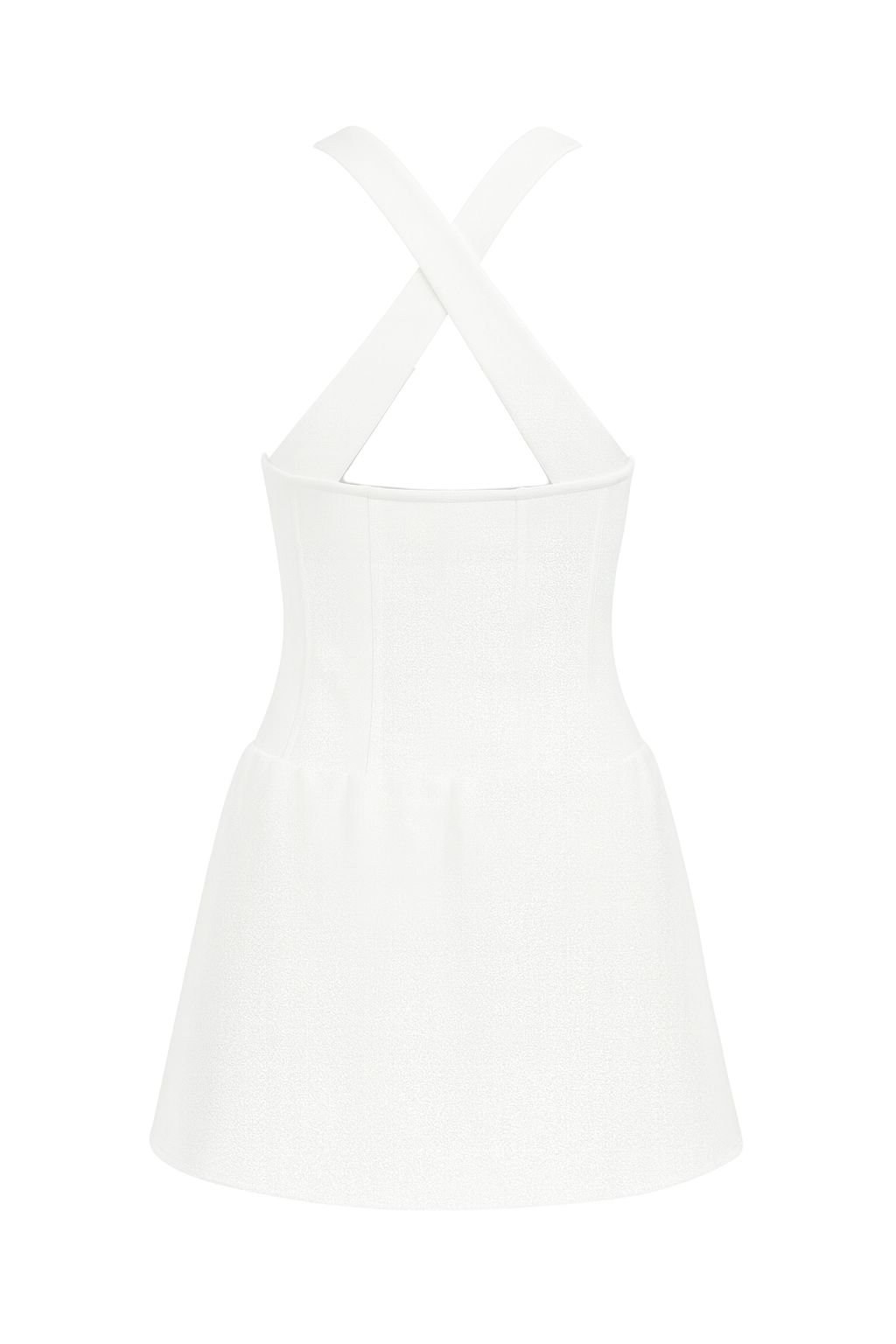 Halter Corset Mini Dress - White - back