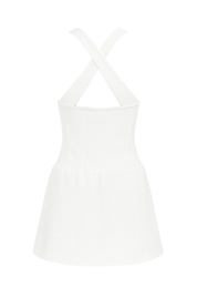 Halter Corset Mini Dress - White - back