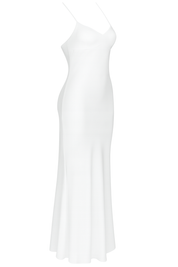 Slinky Spaghetti Slip Dress - White - side