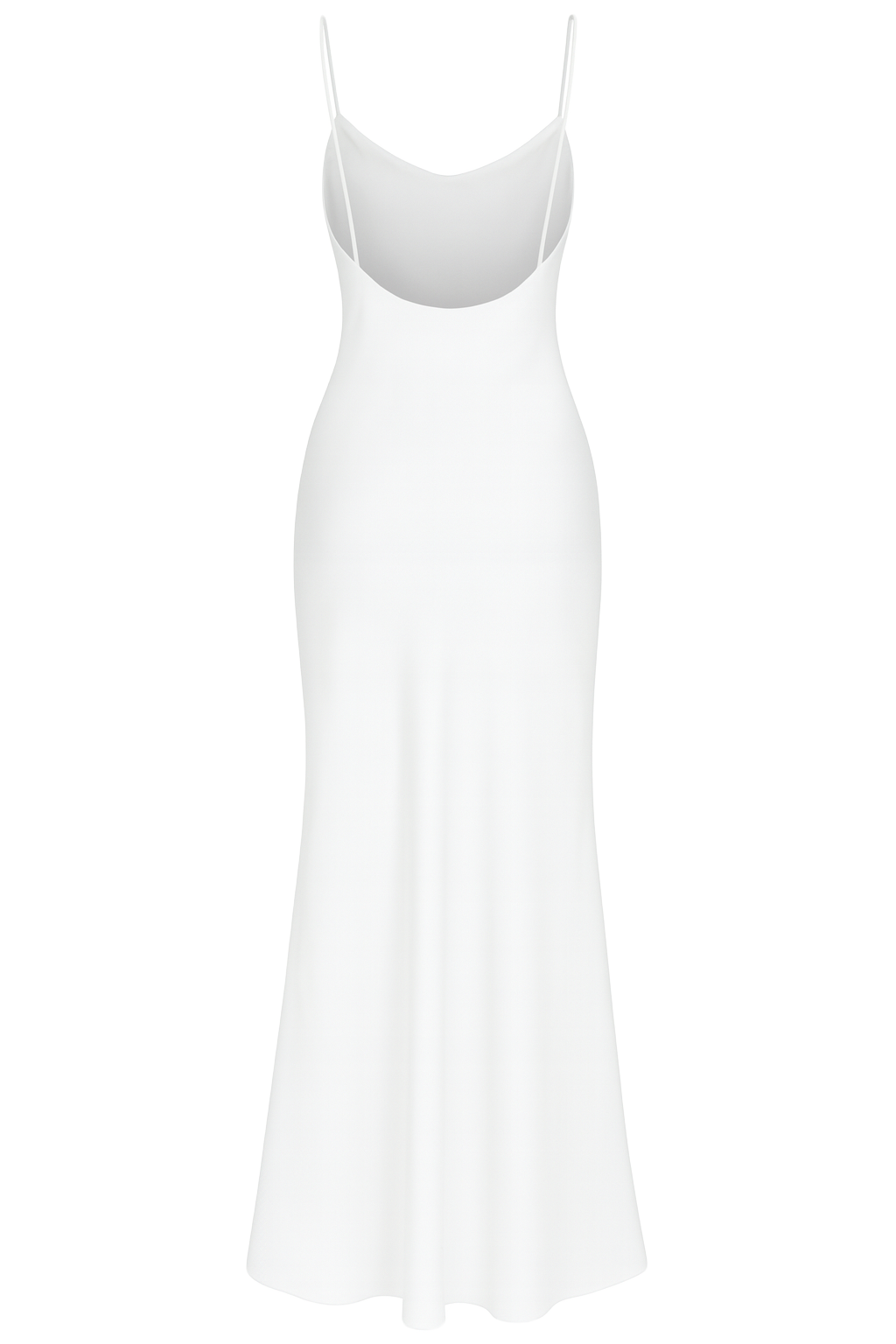 Slinky Spaghetti Slip Dress - White - back