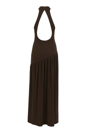 Asymmetrical Cutout Dress - Chocolate Brown - back