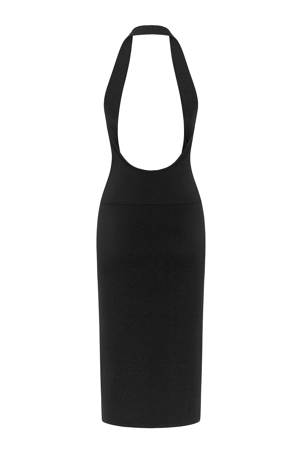 Plunge Halter Wrap Dress - Black - back