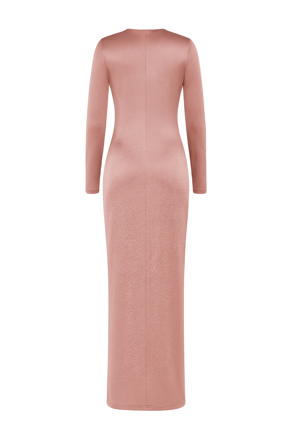 Ruched Satin Maxi Dress - Dusty Pink - back