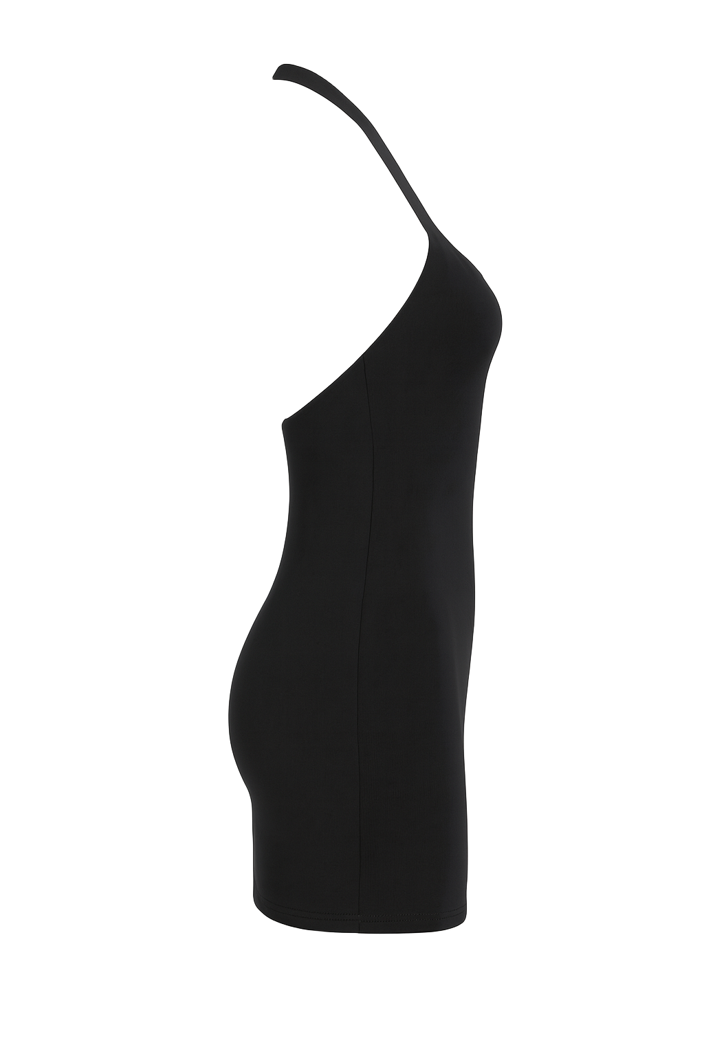 Ruched Halter Mini Dress - Black - side