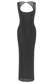 Sparkle Diva Maxi Dress - Black - front