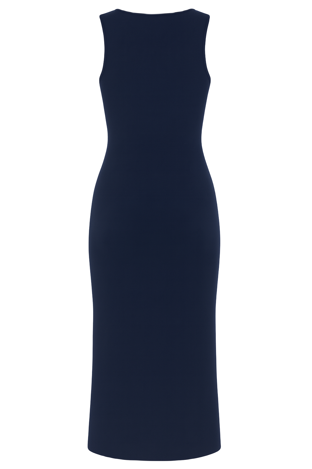 Button Accent Midi Dress - Navy - back