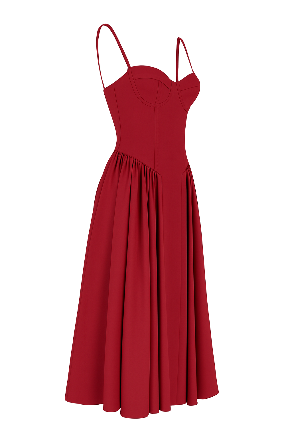 Bustier Midi Dress - Red - side