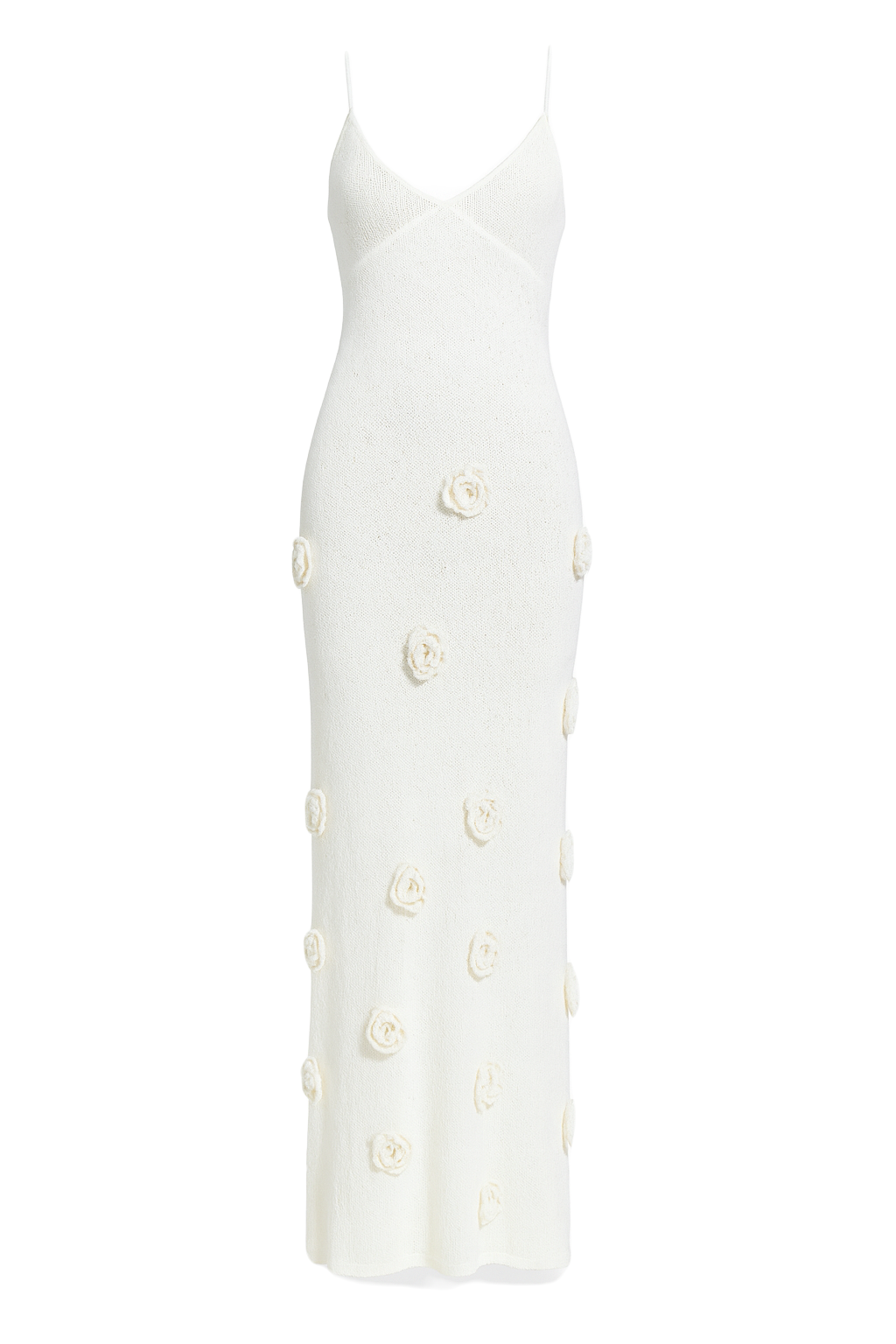 Petal Embellished Maxi Dress - White - front