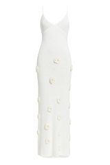 Petal Embellished Maxi Dress - White