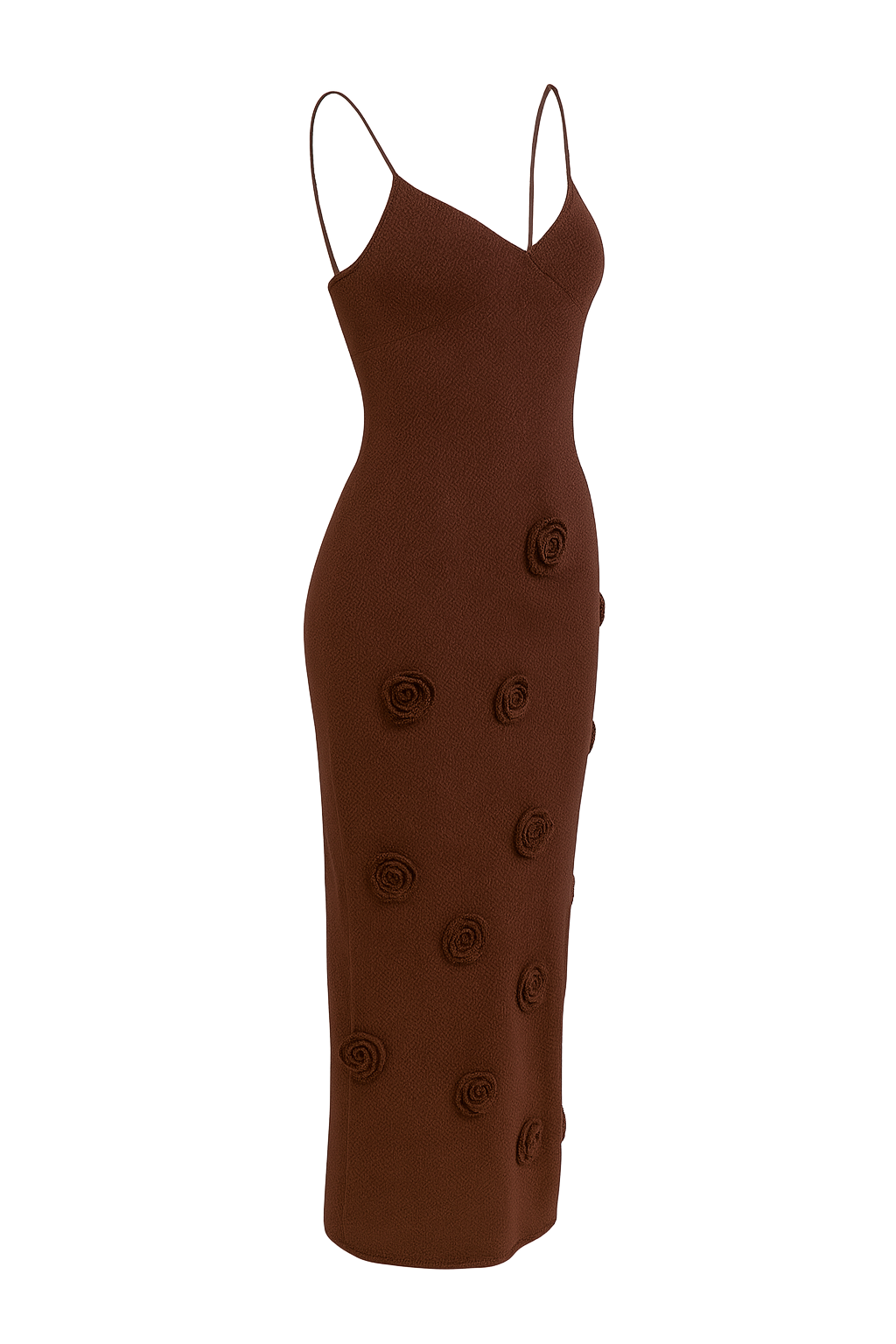 Petal Embellished Maxi Dress - Brown - side