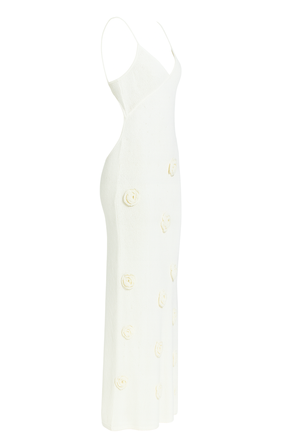 Petal Embellished Maxi Dress - White - side