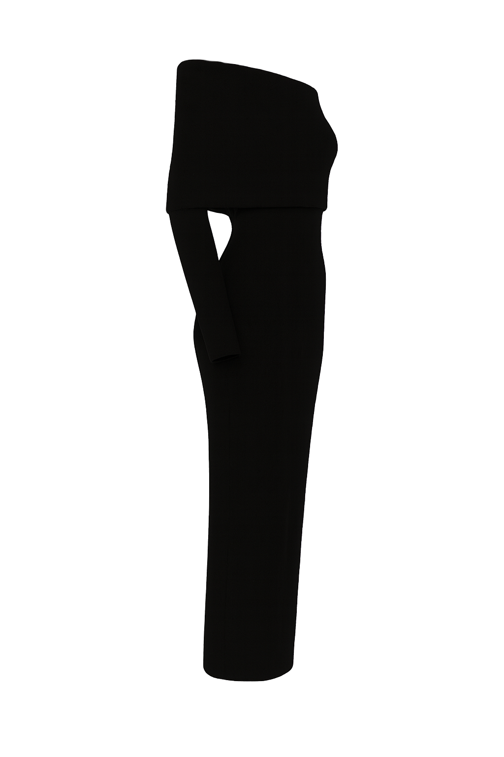 Off Shoulder Knit Dress - Black - side