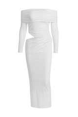 Off Shoulder Maxi Dress - White