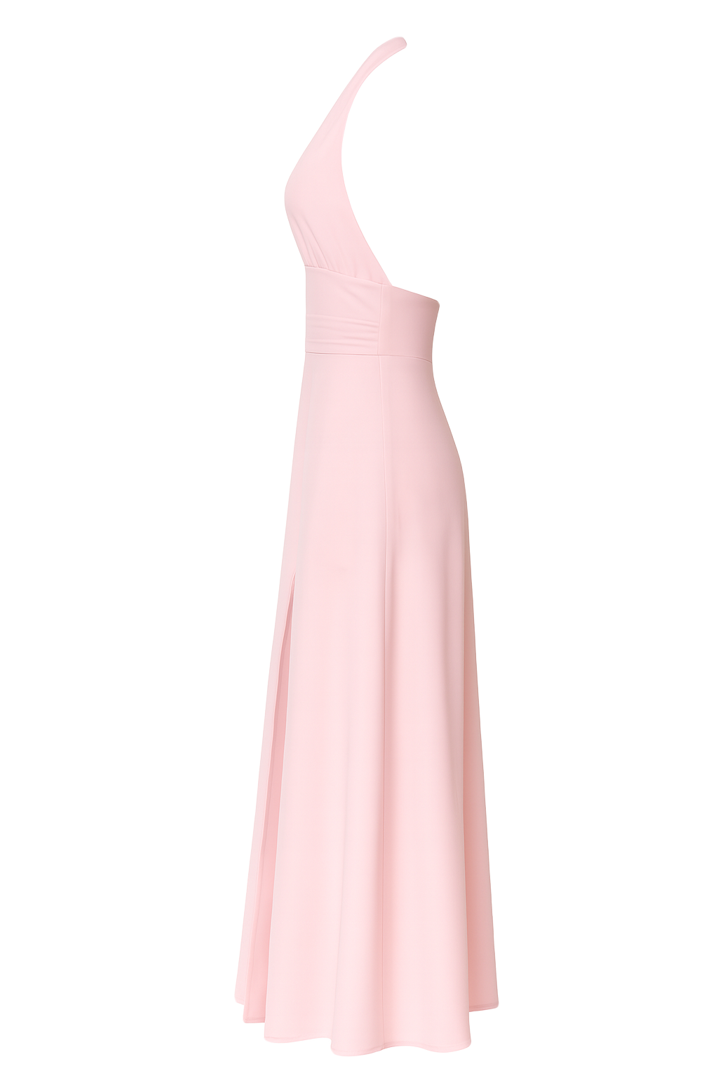 Plunge Halter Maxi Dress - Pink - side