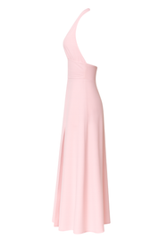 Plunge Halter Maxi Dress - Pink - side