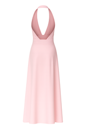 Plunge Halter Maxi Dress - Pink - back