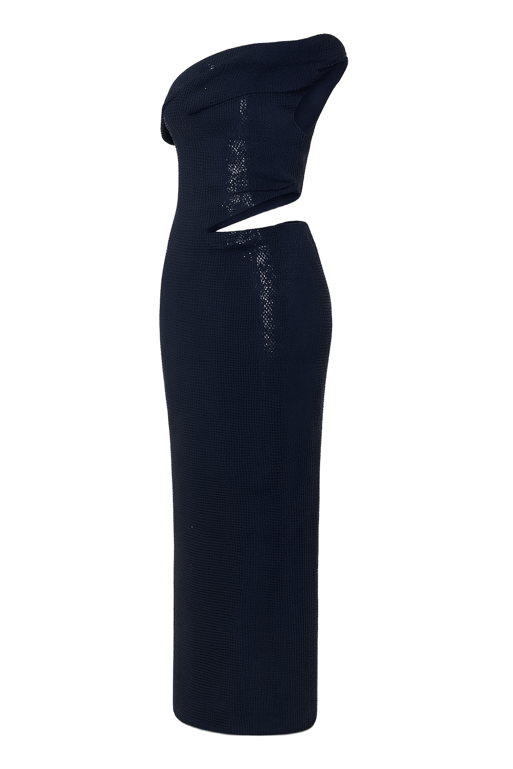 Sequin Asymmetric Cutout Maxi Dress - Navy - side