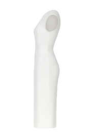Structured Sleeveless Midi Dress - White - side