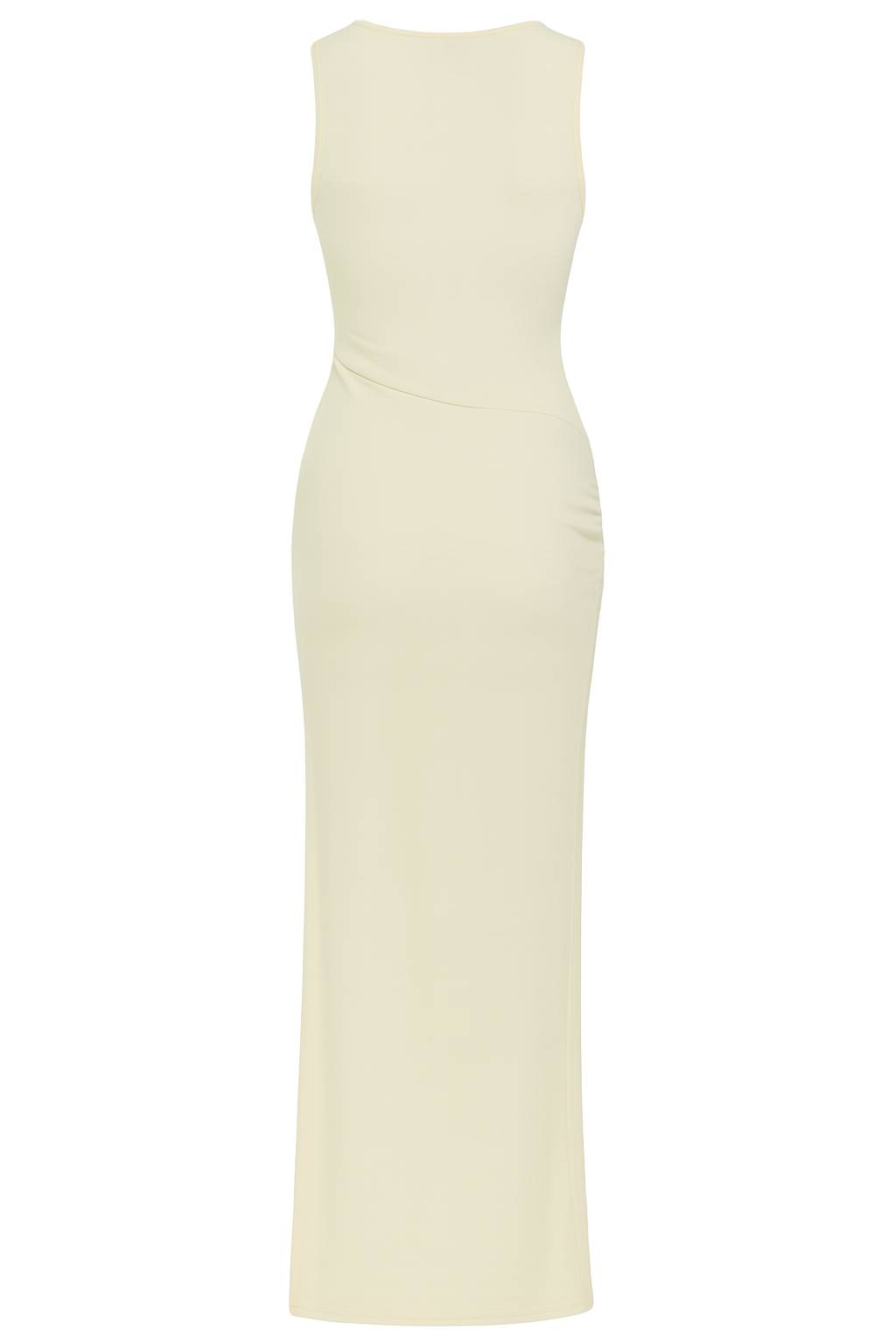 Draped Slit Maxi Dress - Cream - back