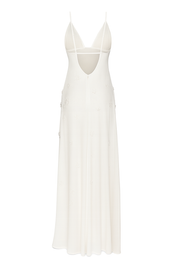 Floral Lace Maxi Dress - White - back