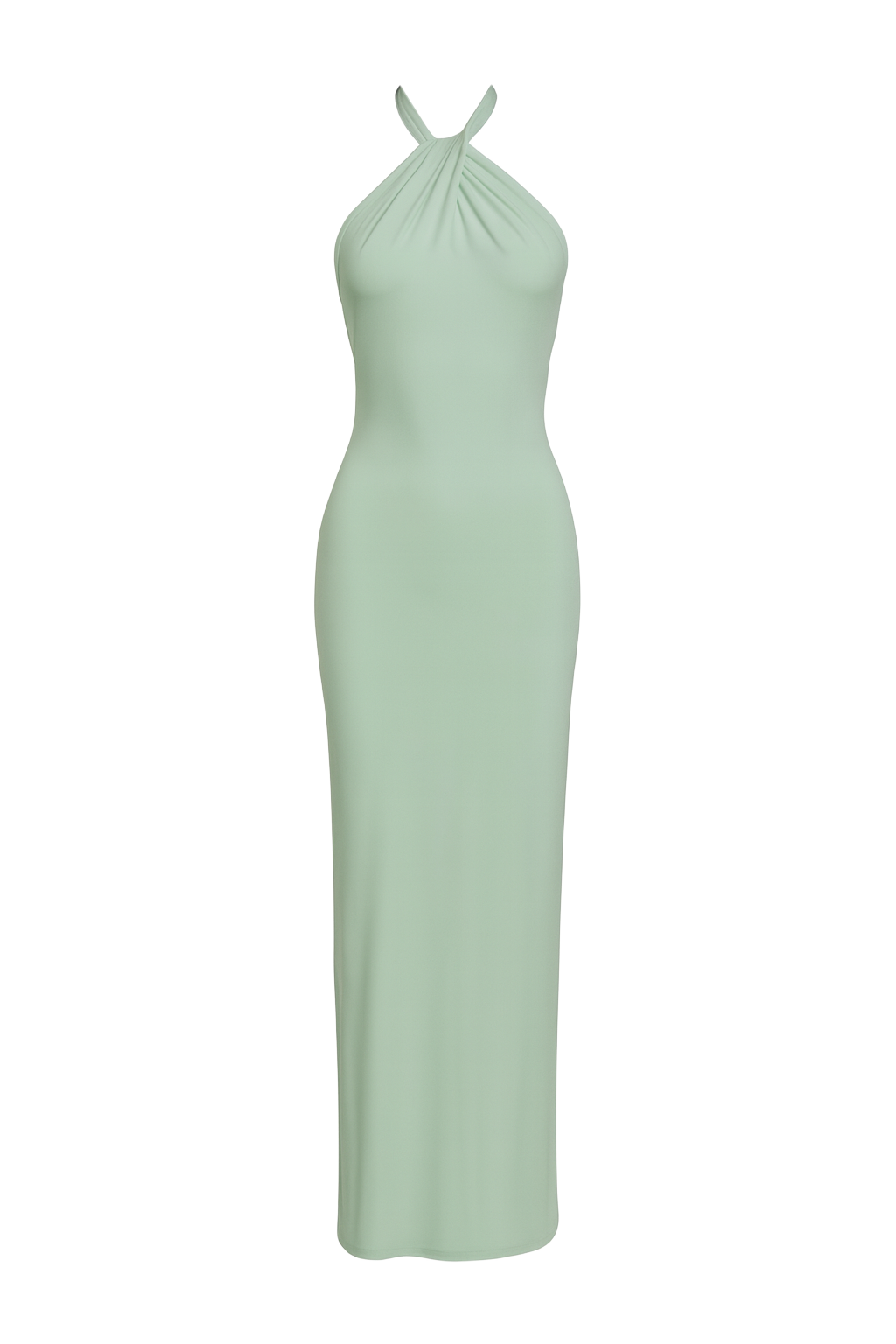 Twist Halter Maxi Dress - Mint - front