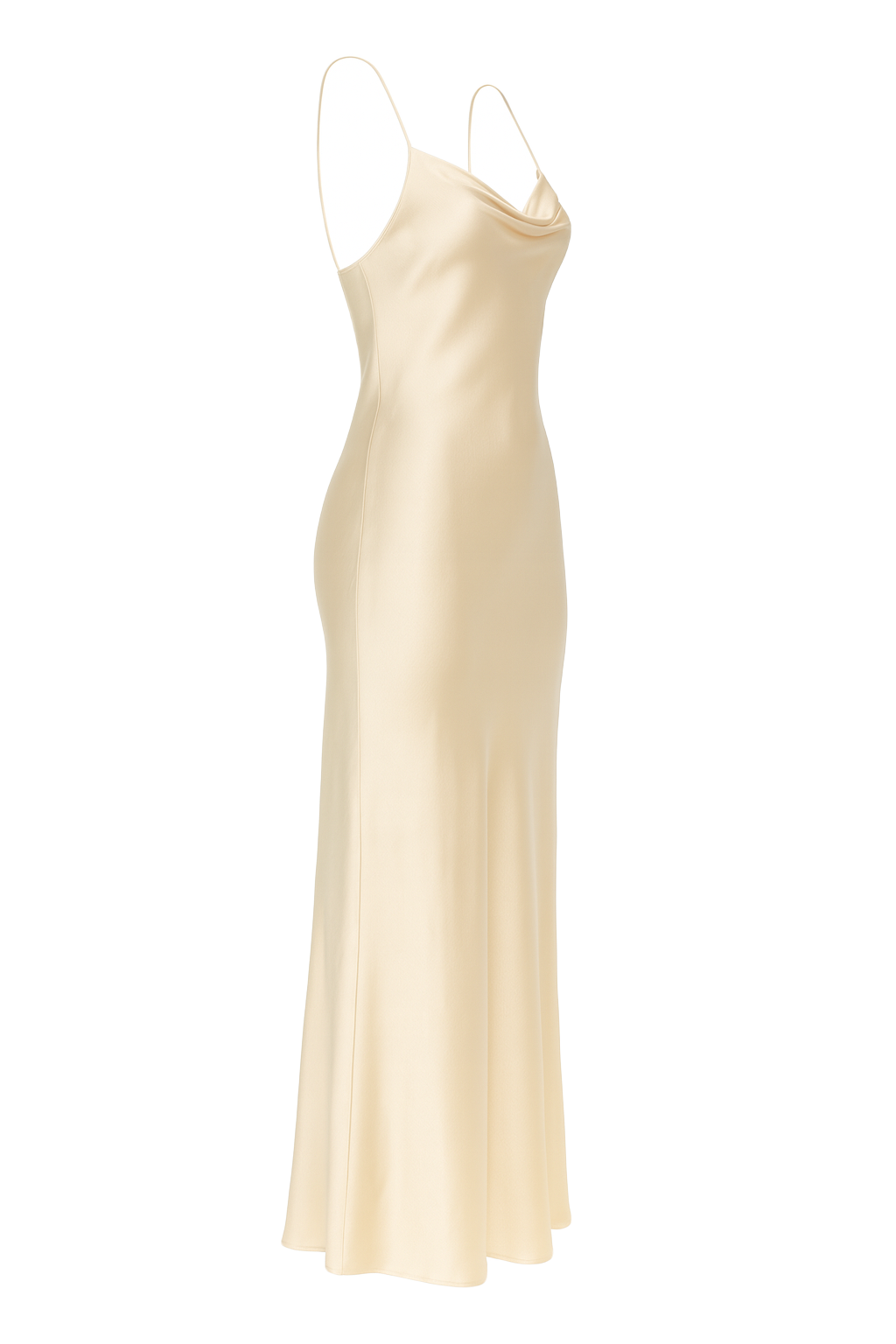 Silky Cowl Maxi Dress - Champagne - side